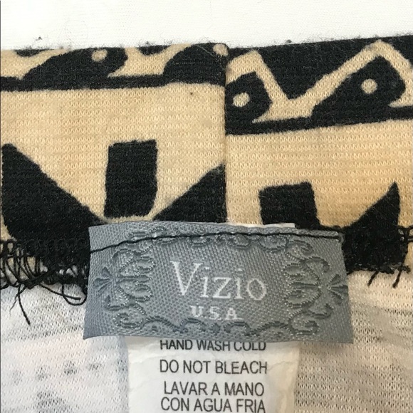 Vizio Cream colored Skirt w Black Pattern, large - Picture 6 of 8